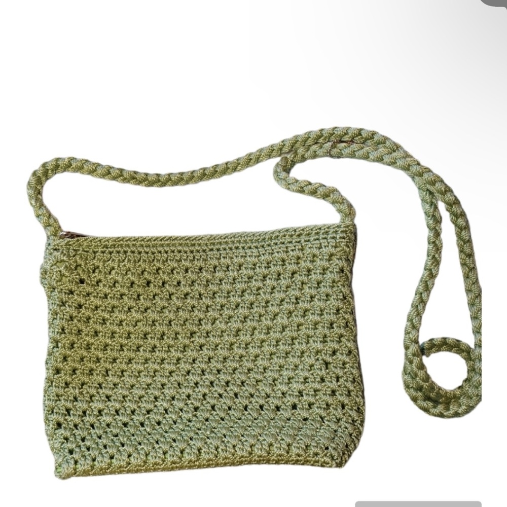 EUC Lina Macramé Crossbody Bag, Kelly Green
